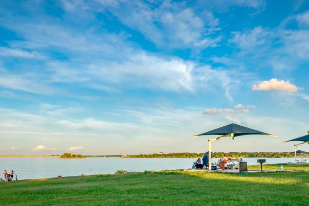 View of Lake Grapevine from a pavillion