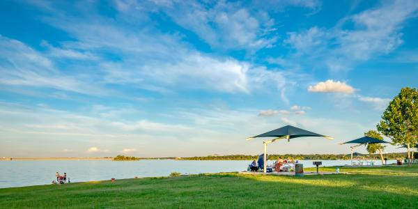 View of Lake Grapevine from a pavilion