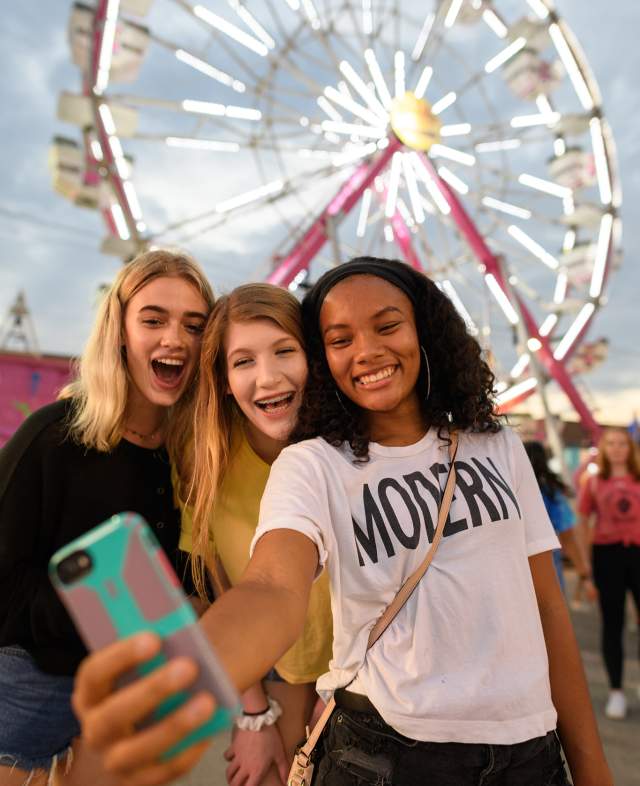 Teens enjoying midway