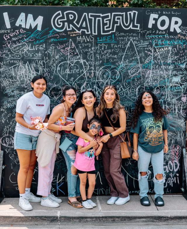 family and kids at festival