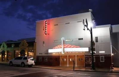 Palace Arts Center Exterior at night