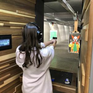 woman at shooting range